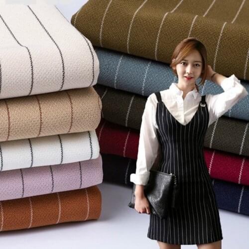 Width 59" Hang Down Wrinkle-resistant Pinstriped fabric Polyester Spandex Material Trousers Vest Latest Fashion Suit Fabric