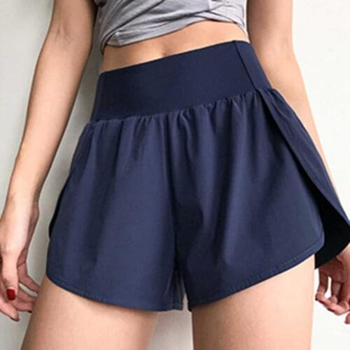 Summer Shorts Women Fake Two-piece quick dry Loose breathable High Waist Inner Pocket Running Workout Women Casual Shorts