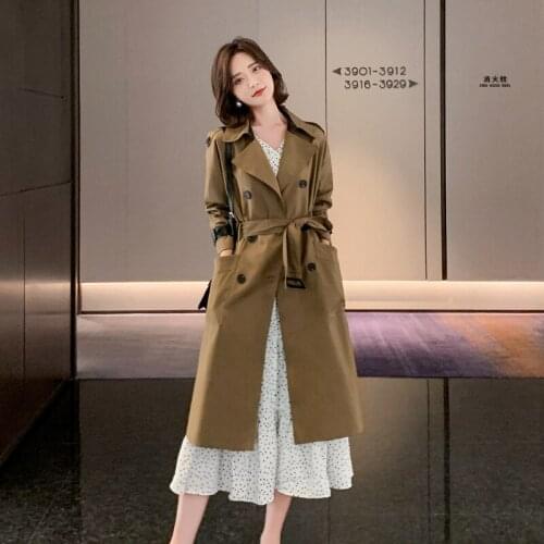 Brand New Spring Long Women Trench Coat Double Breasted Female Loose Jacket Coat Lady Outerwear Fashion Clothing