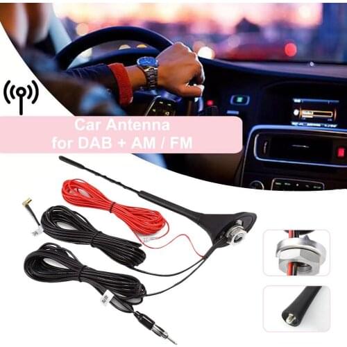Universal Car Roof Mount AM/ FM Radio Antenna Aerial Base Kit Active Amplified DAB+FM Radio Car Aerial Antenna Mast
