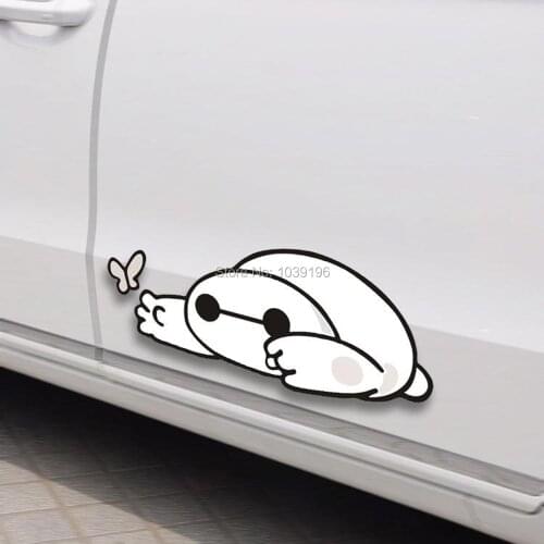 New Styling Decorative Big Hero 6 Baymax With Butterfly Creative Reflective Car Whole Body Trunk Stickers Decal Waterproof Vinyl