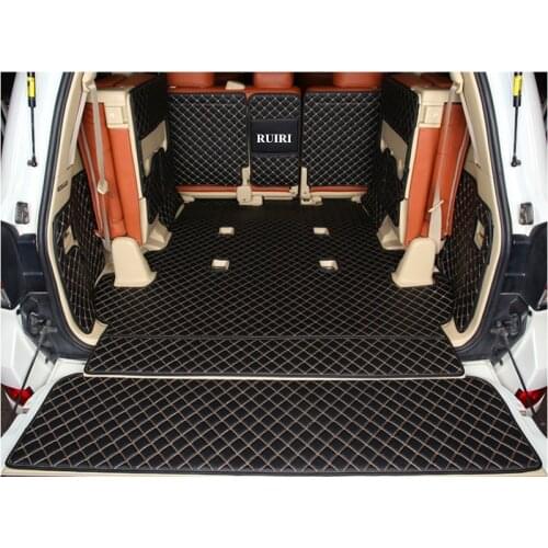 Full set car trunk mats for Toyota Land Cruiser 200 7 seats 2020-2007 waterproof cargo liner mats boot carpets for LC200 2019