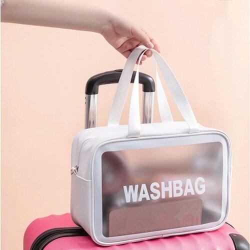Women Travel Storage Bag Toiletry Organize Waterproof PVC Cosmetic Bag Portable Transparent MakeUp Bag Female Wash Bag
