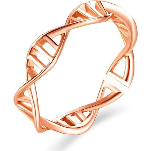 Hollow Cross Stripe Wishbone Shaped Ring Rose Gold Rhombus Rings For Women Alloy Opening Adjustable Shaped Ring