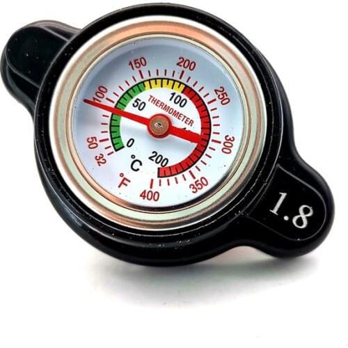 1.8 High Pressure Radiator Cap with Temperature Gauge For Performance Motors & Humid Or Muddy Conditions