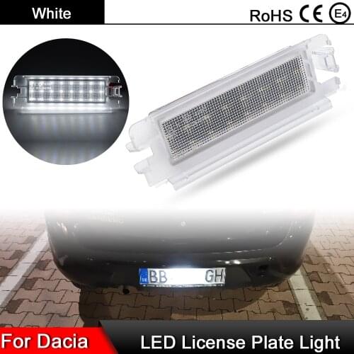 1Pcs White LED License Plate Light Number Plate Lamp For Dacia Sandero II 2013-UP Logan II 2013-UP