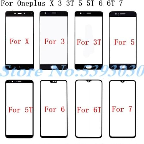 10Pcs Top Qualiuty For Oneplus X 3 3T 5 5T 6 6T Front Outer Glass Lens Cover replacement For Oneplus X 3 3T 5 5T 6 6T Lcd glass