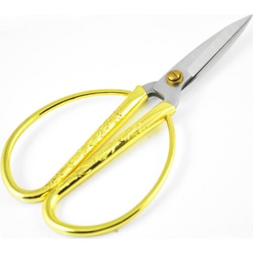 2pcs lot wangwuquan 125mm handmade golden plated stainless steel household small scissors