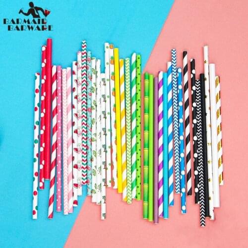 200pcs/lot Paper Straw Reusable Drinking Straws Natural Straws For Party Birthday Wedding Bar Tool Bar Tool