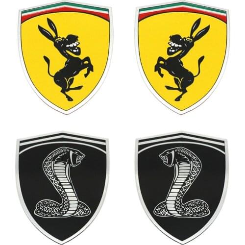 3D Aluminum Cobra Donkey Car Window Bumper Body Sticker Emblem Decal Steering wheel sticker Car Styling For VW BMW Ford Mustang