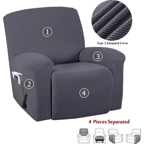 4Pcs/Set Recliner Sofa Cover All-inclusive Lazy Boy Chair Covers Spandex Lounger Single Seater Couch Slipcover Armchair Cover
