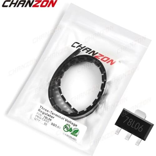 50Pcs 78L06 SOT-89 Three-Terminal Voltage Regulator Transistor Bipolar Junction BJT Triode Tube Fets SMD Integrated Circuits