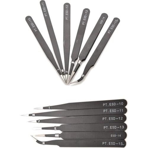 1 PCS Wholesale VETUS BGA ESD Antistatic Tweezers ESD-10/ESD-11/ESD-12/ESD-13/ESD-14/ESD-15 6 Styles