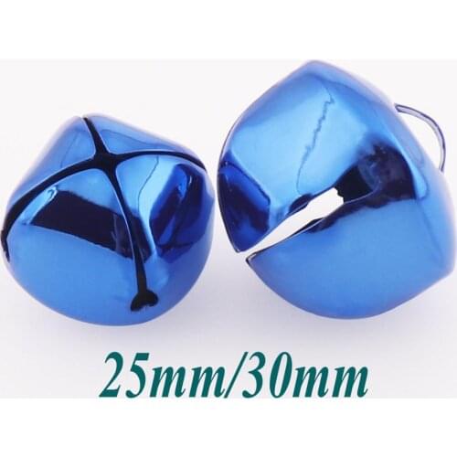 10pcs Large Metal Blue Jingle Bells Christmas bells,Dancing Bells,Durable Jingle Bells Pet Bells Cross Bells-25mm/30mm