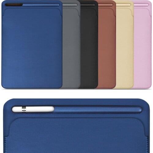 Sleeve for iPad Air Pro 9.7 10.5 11 inch, ZVRUA New Premium PU Leather Sleeve Case Pouch Bag Cover with Pencil Slot
