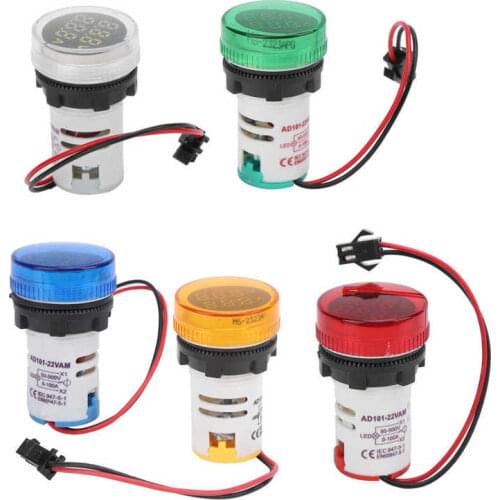 AD101-22VAM Indicator Light Voltage Current Dual Display Indicator AC50-500V 0-100A voltage meter Electrical Accessory