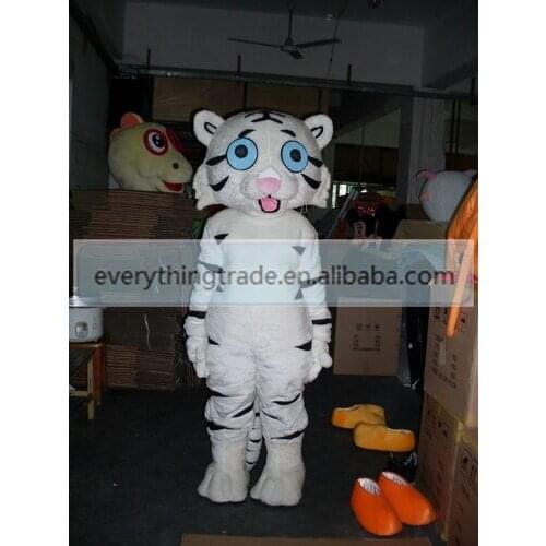Hot sale 2014 Adult cute cartoon white tiger mascot fancy dress costumes party costumes adult size