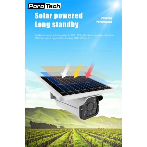 Solar Powered WiFi IP Camera Outdoor IP66 waterproof Charging Battery Wireless Security Camera PIR Bullet Surveillance CCTV