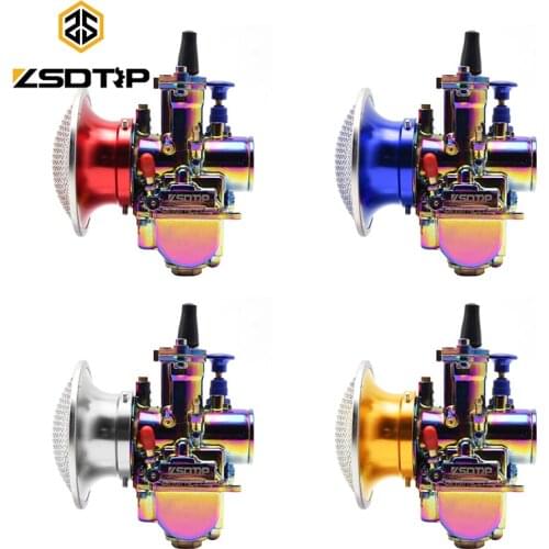 ZSDTRP Multicolor Keihi PWK 21 24 26 28 30mm Motorcycle Racing Carb Carburetor with 50mm Wind Cup Fit Moped Dit Bike 75- 250cc