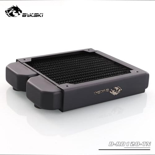 Bykski 28mm Thickness 120mm Length Copper Single Row Radiator Computer Water Discharge Liquid Heat Sink for 12cm Fans B-RD120-TN