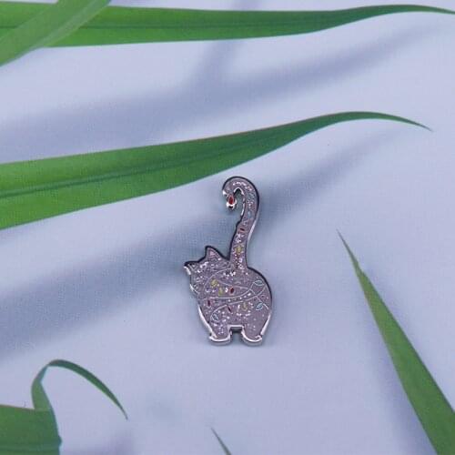 Cute Christmas kitty glitter badge cat lover gift