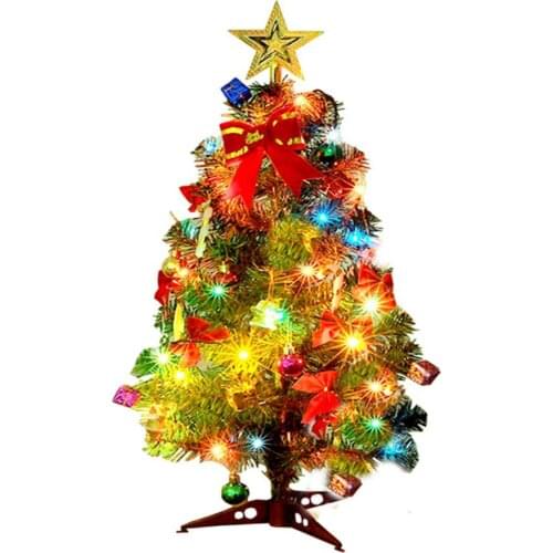30/45 cm PVC Mini Christmas Tree With Light 23 pcs Christmas Tree Decoration Accessories Xmas Tree String For Home Dector 2021