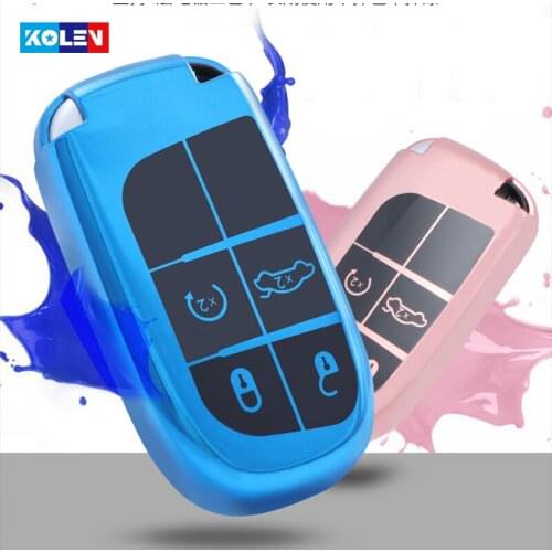 Soft TPU Car Remote Key Cover Case Fob For Jeep Grand Cherokee Renegade Compass Dodge Durango Journey Charger Dart Chrysler 300C