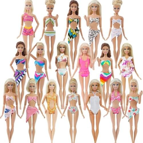 RANDOM 10 Lot Lovely Swimsuits Swimwear Bikini Summer Swimming Bathing Sports Outfits Accessories Clothes for Barbie Doll Toy