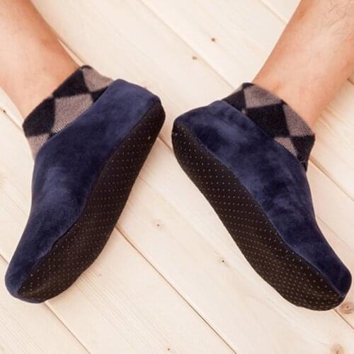 26cm Men Thicken Winter Warm Boat Socks Elastic Indoor Floor Socks Slipper Non Slip Soft Casual Breathable New Arrival Acetate