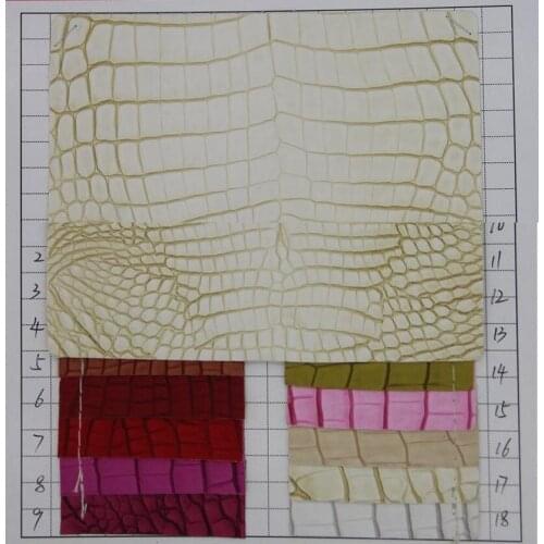 Latest style crocodile leather alligator grain high quality PU leather fabric wholesale