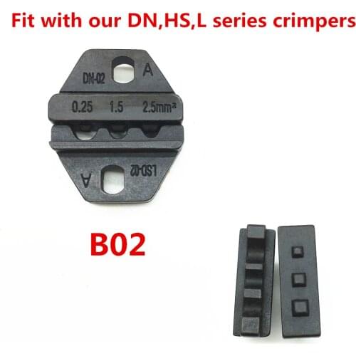 Crimping jaws B02 crimp die sets for non-insulated connector cable lug terminals 27-13AWG