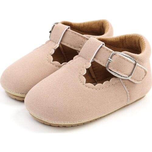 Newborn Baby Girls Solid Princess Shoes, Soft Sole Solid Color Mary Jane Shoes Infant Prewalker Wedding Dress Shoes