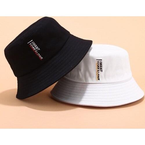 2020 Fisherman Hat Mens New I WANT Letters Embroidered Basin Cap Women Spring Summer Outdoor Wild Casual Men Bucket Sun Hat