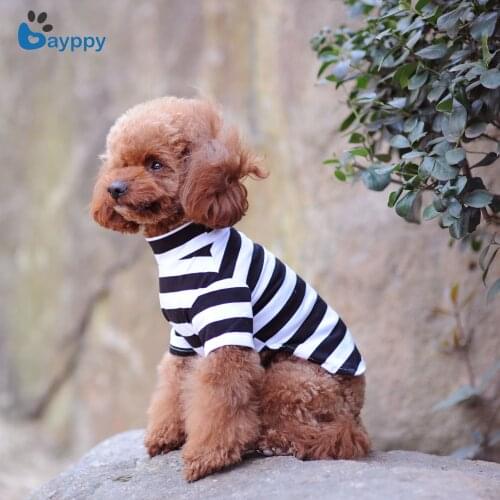 Stripe Pet Dog Clothes Spring Summer Dog Jacket Costume Pet Cat Clothing Breathable Cotton Puppy Clothes For Yorkshire Chihuahua