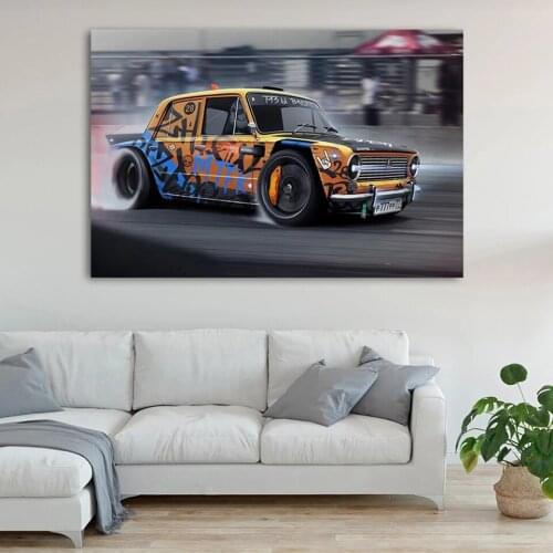 Poster Modern Classic Retro Graffiti Sports Car Wall Art Picture Painting Living Room Home Decoration HD (No Frame)
