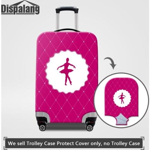 Dispalang 3D printing ballet girl travel luggage suitcase protective cover for trunk case women rain waterproof dustproof covers