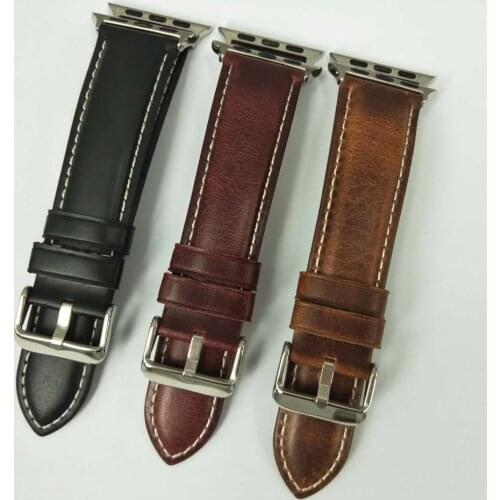 Genuine leather loop strap for apple watch band 42mm 44mm apple watch 4/5 38mm 40mm iwatch 3/2/1 replacement bracelet