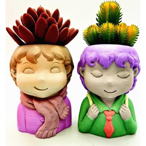 Silicone mold 3D boy flower pot gypsum resin candle concrete crystal epoxy mold DIY handmade