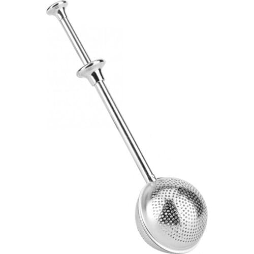 Tea Infuser Round Shape Retractable Tea Ball Infuser Filter Strainer Tea Accessories Herb Spice Filter Diffuser Handle Tea Ball