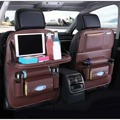 Car Multi-pocket Seat Hanging Organizer Bag Faux Leather Folding Holder Shelf Larger Protection & Storage Great Travel Accessory