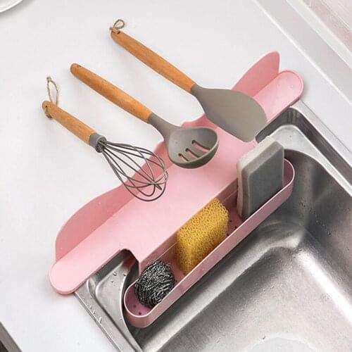 Sink Rack Multifunctional Splash-proof Drain Rack kitchen Suction Cup Storage Rack 2-in-1 kitchen Baffle Sink Storage Rack
