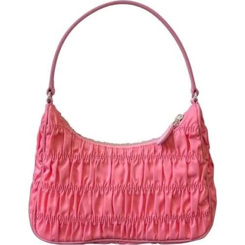 New pleated underarm wrap nylon one-shoulder handbag Ken Bean with baguette wrap crescent moon dumpling wrap