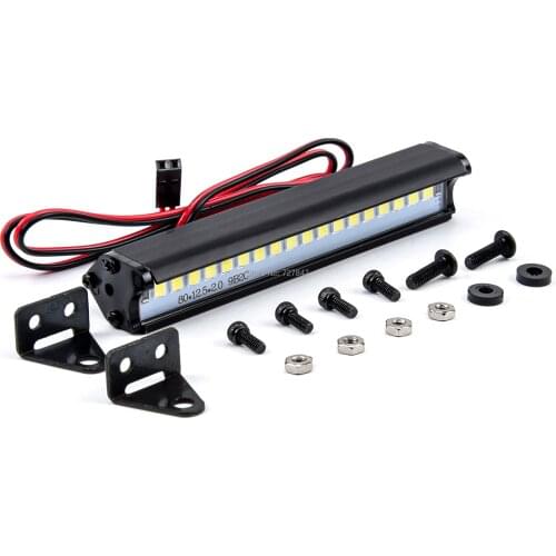 1:10 Roof LED Light Bar Lamp Searchlight 83mm for 1/10 Traxxas TRX4 Defender TRX6 G63 Axial SCX10 RC Crawler Car Accessories