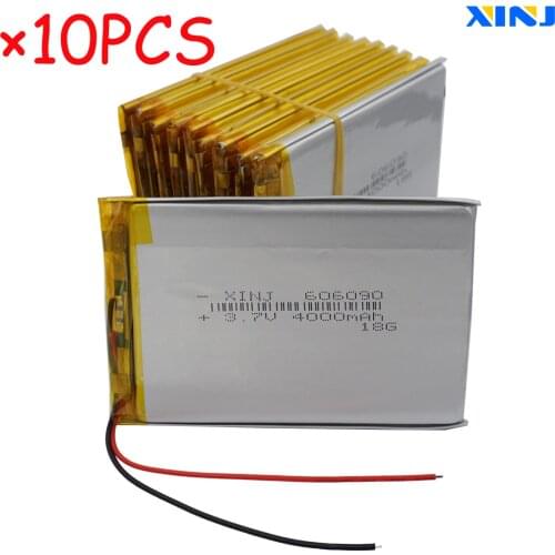 XINJ 10pcs 3.7V 4000mAh Lithium Polymer LiPo Battery 606090 For PSP PDA MID Power bank Tablet PC bateria portatil para celular
