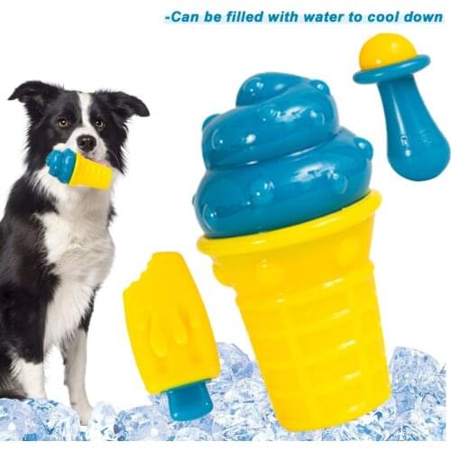 Freezing TPR Dog Chew Toy Filled with Water Ice Cream Shaped Pet Products Bite Resistant Outdoor Puppy Accessories Dog Supplies