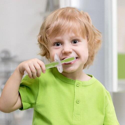 Childrens Fun Silicone Toothbrush, Infant Soft Bristles Cleaning Oral Training Toothbrush, BPA Free