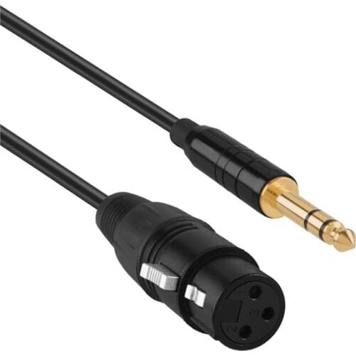 1/4‘to XLR,6.35MM TRS to XLR Female Cable for Speakers,Microphone,Mixer,Guitar,AMP,Black