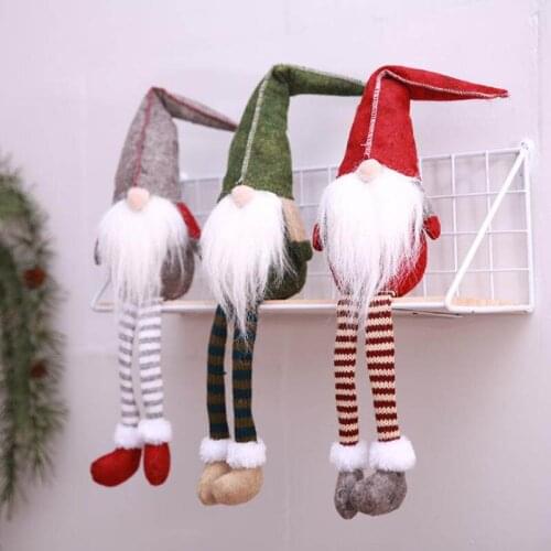 1pc Cartoon No Face Long Beard Santa Claus Dolls Christmas Decoration for Home Xmas Tree Hanging Ornament Pendant Kids Gifts