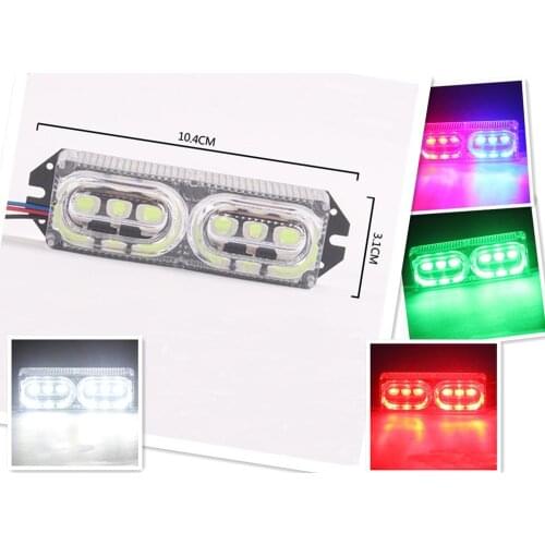 10.4*3.1CM 3W LED Light bar Emergency Flashing Strobe Warning Work light Safe Drive LED Lights 6 LAMPS