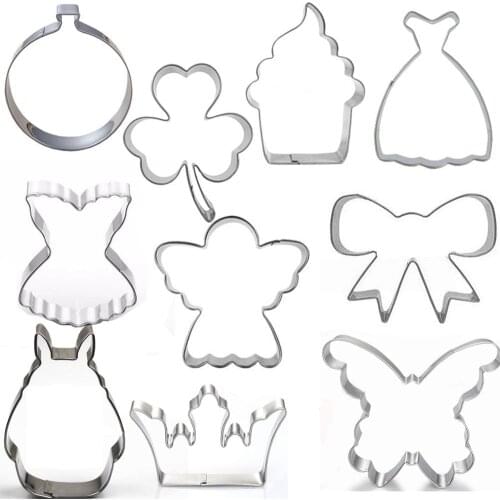10pcs Cookie Tools Cutter Mould Biscuit Press Icing Set Stamp Mold Dessert Tools Kitchen Gadgets Wholesale Baking Mold Fondant